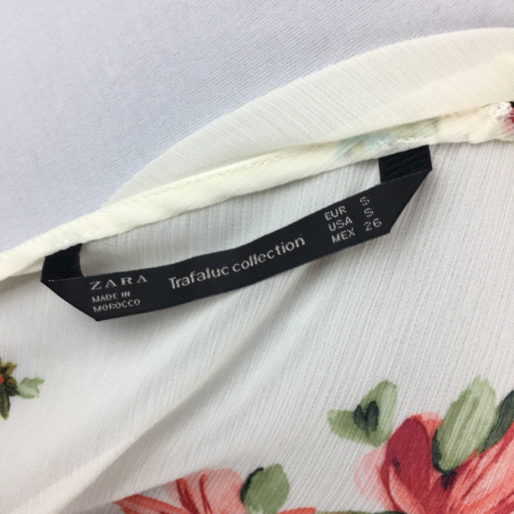 Zara Trafaluc Collection Sz S White floral duster - Picture 3 of 8